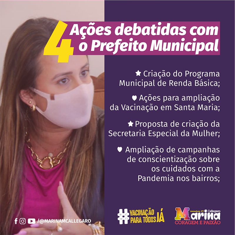 Quatro ações debatidas com o Prefeito de Santa Maria