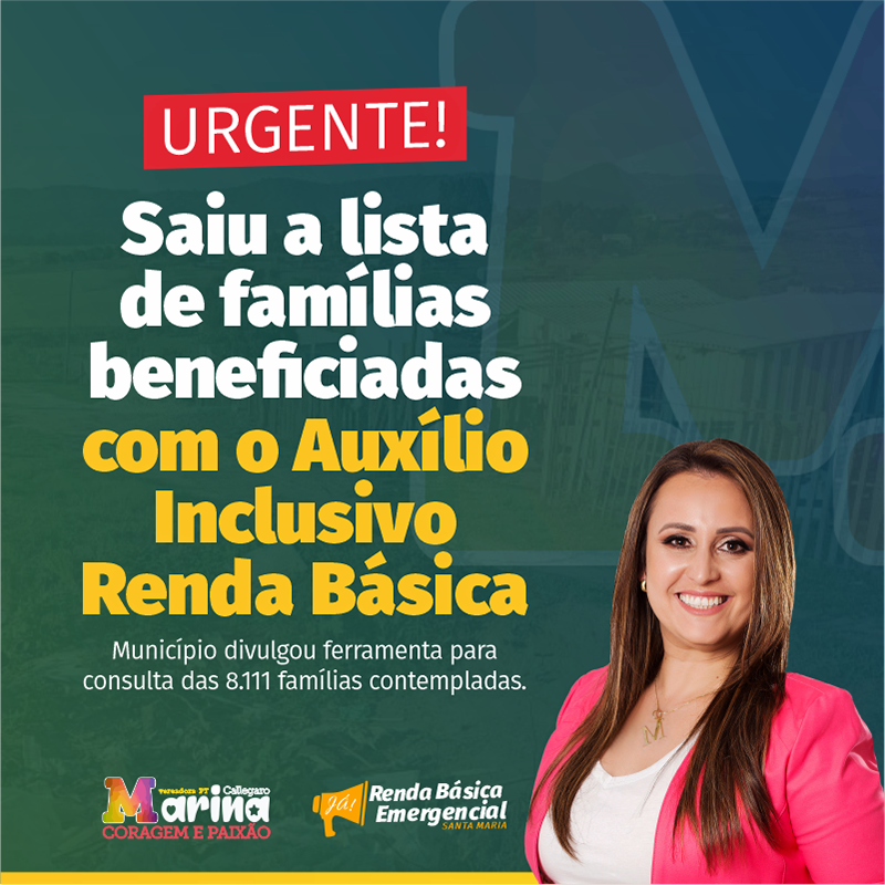 Lista das famílias beneficiadas pelo Auxílio Inclusivo Municipal é liberada